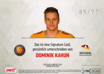 2019-20 Playercards (DEL) - Signatures #SN02 Dominik Kahun Back