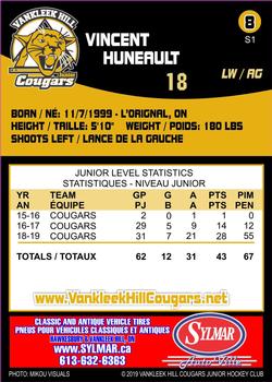 2019-20 Sylmar Auto Ville Vankleek Hill Cougars #8 Vincent Huneault Back