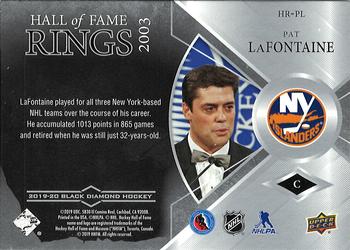 2019-20 Upper Deck Black Diamond - Hall of Fame Rings #HR-PL Pat LaFontaine Back