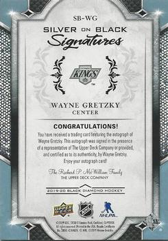 2019-20 Upper Deck Black Diamond - Silver on Black Signatures Spectrum #SB-WG Wayne Gretzky Back