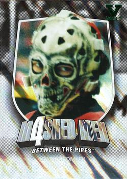 2015-16 In The Game Final Vault - 2011-12 In The Game Between The Pipes - Masked Men IV Silver (Green Vault) #MM-09 Gary Bromley Front