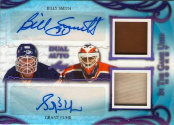 2019-20 Leaf In The Game Used - Dual Autographs - Purple Spectrum Foil #DA-09 Billy Smith / Grant Fuhr Front