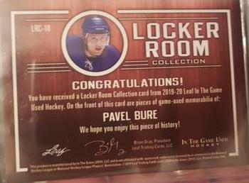 2019-20 Leaf In The Game Used - Locker Room Collection - Red Spectrum Foil #LRC-18 Pavel Bure Back
