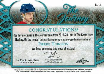 2019-20 Leaf In The Game Used - The Journey - Bronze Spectrum Foil #TJ-13 Pierre Turgeon Back