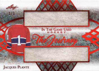 2019-20 Leaf In The Game Used - The Journey - Red Spectrum Foil #TJ-06 Jacques Plante Front