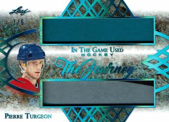2019-20 Leaf In The Game Used - The Journey - Blue Spectrum Foil #TJ-13 Pierre Turgeon Front