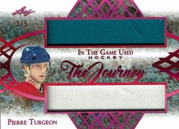 2019-20 Leaf In The Game Used - The Journey - Magenta Spectrum Foil #TJ-13 Pierre Turgeon Front