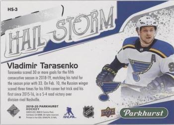 2019-20 Parkhurst - Hail Storm #HS-3 Vladimir Tarasenko Back