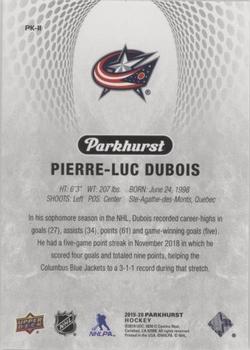 2019-20 Parkhurst - Parkies #PK-11 Pierre-Luc Dubois Back