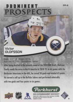 2019-20 Parkhurst - Prominent Prospects #PP-11 Victor Olofsson Back