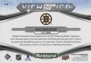2019-20 Parkhurst - View from the Ice #V-5 Brad Marchand Back