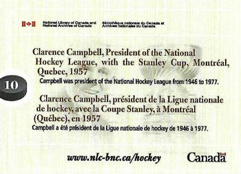 2017 National Library and Archives of Canada Backcheck: A Hockey Retrospective #10 Clarence Campbell Back
