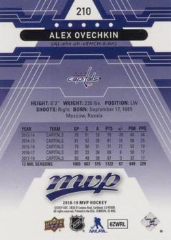 2018-19 Upper Deck MVP - Pack Wars Blue #210 Alex Ovechkin Back