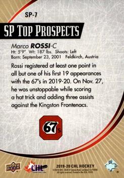 2019-20 Upper Deck CHL - SP Top Prospects #SP-7 Marco Rossi Back