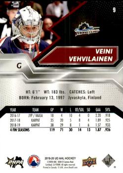 2019-20 Upper Deck AHL #9 Veini Vehvilainen Back