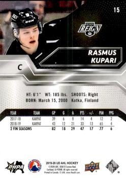 2019-20 Upper Deck AHL #15 Rasmus Kupari Back