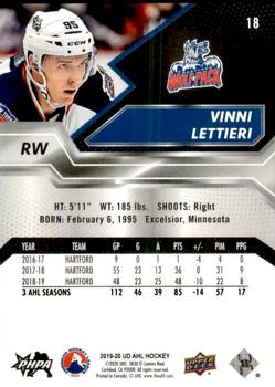 2019-20 Upper Deck AHL #18 Vinni Lettieri Back