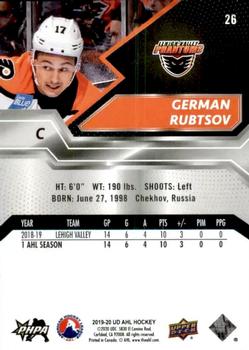 2019-20 Upper Deck AHL #26 German Rubtsov Back