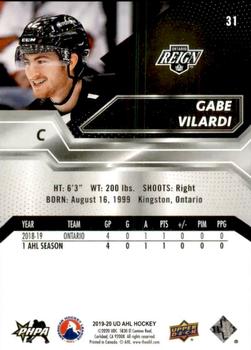 2019-20 Upper Deck AHL #31 Gabe Vilardi Back