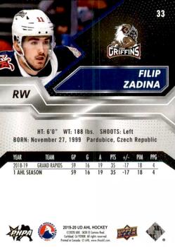 2019-20 Upper Deck AHL #33 Filip Zadina Back