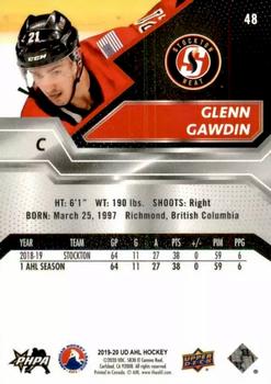 2019-20 Upper Deck AHL #48 Glenn Gawdin Back