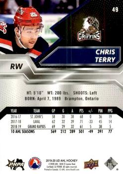 2019-20 Upper Deck AHL #49 Chris Terry Back