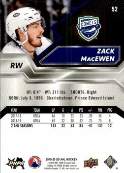 2019-20 Upper Deck AHL #52 Zack MacEwen Back