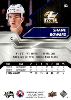 2019-20 Upper Deck AHL #53 Shane Bowers Back