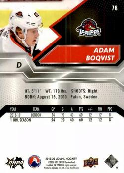 2019-20 Upper Deck AHL #78 Adam Boqvist Back