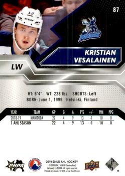 2019-20 Upper Deck AHL #87 Kristian Vesalainen Back