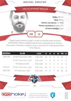 2019-20 SportZoo Tipsport Liga #183 Michal Smutny Back
