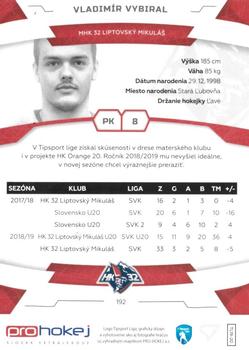 2019-20 SportZoo Tipsport Liga #192 Vladimir Vybiral Back