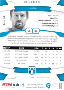 2019-20 SportZoo Tipsport Liga - Blue #34 Erik Caladi Back