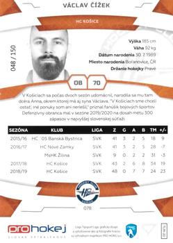 2019-20 SportZoo Tipsport Liga - Blue #78 Vaclav Cizek Back