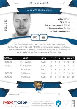 2019-20 SportZoo Tipsport Liga - Blue #139 Jakub Zilka Back