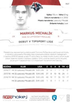 2019-20 SportZoo Tipsport Liga - Rookie Rockets #R07 Markus Michalik Back