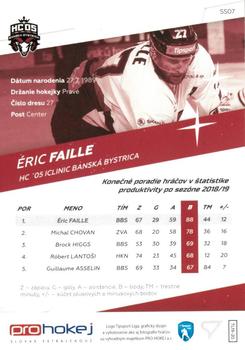2019-20 SportZoo Tipsport Liga - 2018-19 Season Stars #SS07 Eric Faille Back