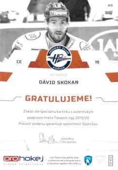 2019-20 SportZoo Tipsport Liga - Autograph #A15 David Skokan Back