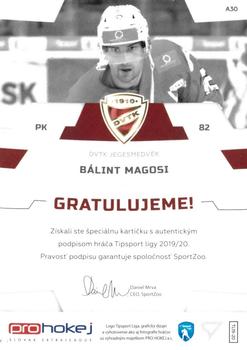 2019-20 SportZoo Tipsport Liga - Autograph #A30 Balint Magosi Back