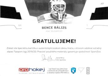 2019-20 SportZoo Tipsport Liga - Game Jersey #J07 Bence Balizs Back