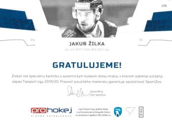2019-20 SportZoo Tipsport Liga - Game Jersey #J08 Jakub Zilka Back