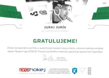 2019-20 SportZoo Tipsport Liga - Game Jersey #J09 Juraj Jurik Back