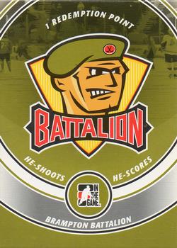 2008-09 In The Game Heroes and Prospects - He Shoots He Scores Redemption Points #NNO Brampton Battalion Front