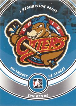 2008-09 In The Game Heroes and Prospects - He Shoots He Scores Redemption Points #NNO Erie Otters Front