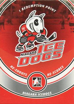 2008-09 In The Game Heroes and Prospects - He Shoots He Scores Redemption Points #NNO Niagara IceDogs Front