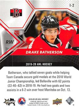 2019-20 Upper Deck AHL - AHL Impact #I-2 Drake Batherson Back