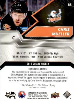 2019-20 Upper Deck AHL - Base Autographs #88 Chris Mueller Back