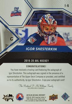 2019-20 Upper Deck AHL - AHL Impact Autographs #I-6 Igor Shesterkin Back