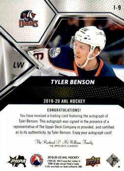 2019-20 Upper Deck AHL - AHL Impact Autographs #I-9 Tyler Benson Back