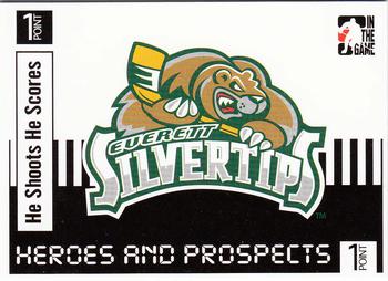 2004-05 In The Game Heroes and Prospects - He Shoots He Scores Redemption Points #NNO Everett Silvertips Front